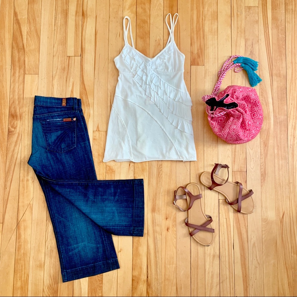 NWT Free People asymmetric ruffle tank top